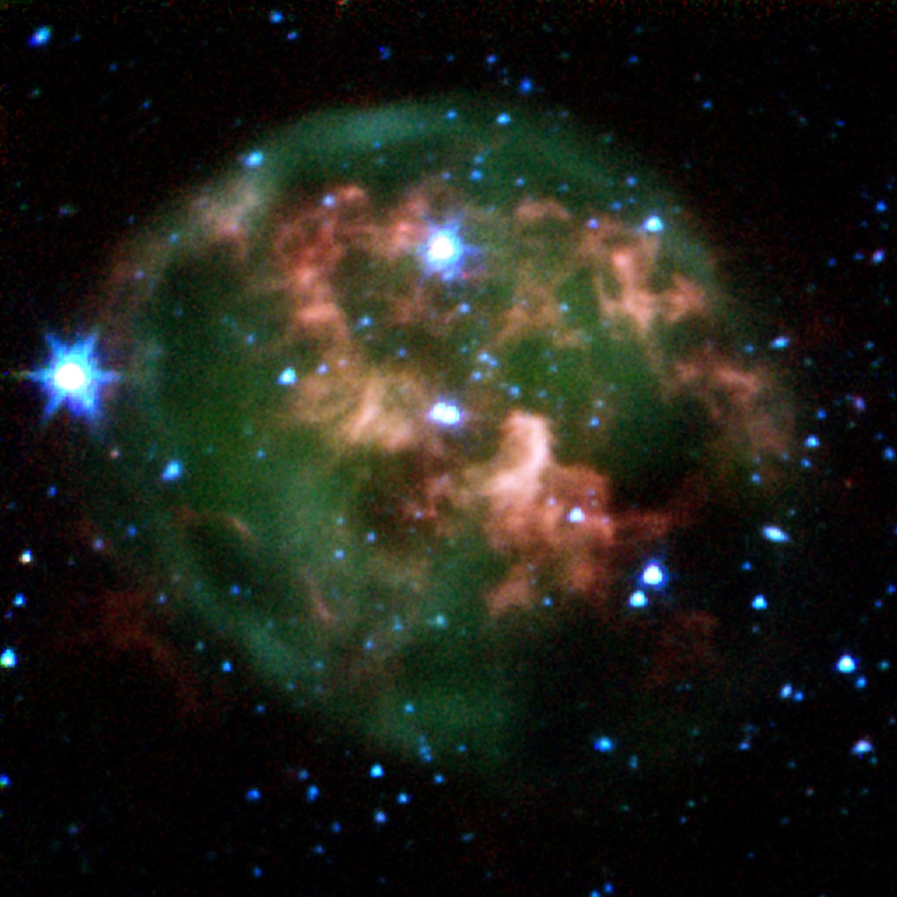 Spitzer View of Planetary Nebula NGC 246