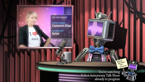 Robot Astronomy Talk Show: The Mass of Asteroids (Cameron Diaz, Ed Wasser)